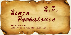 Minja Pumpalović vizit kartica